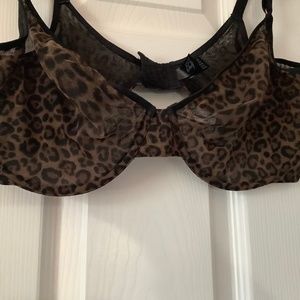 42D bras sheer TWO FOR ONE! , leopard print and Burgundy TWO BRAS !